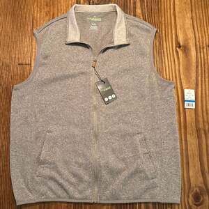 Haggar Men's Soft Brush Full Zip Fleece Vest in Gray Heather